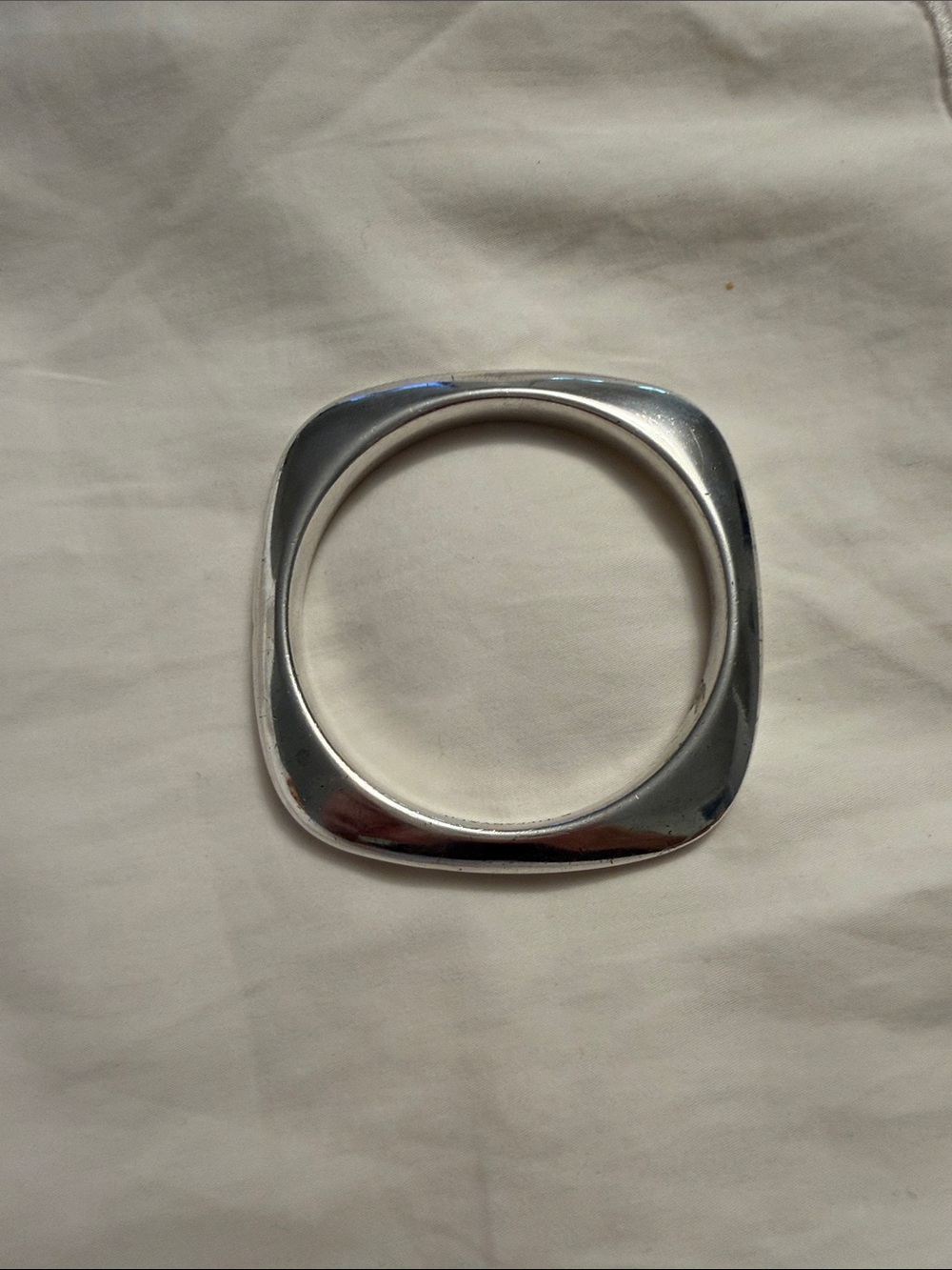 Tiffany & Co. Polished Silver Square Bangle Bracelet